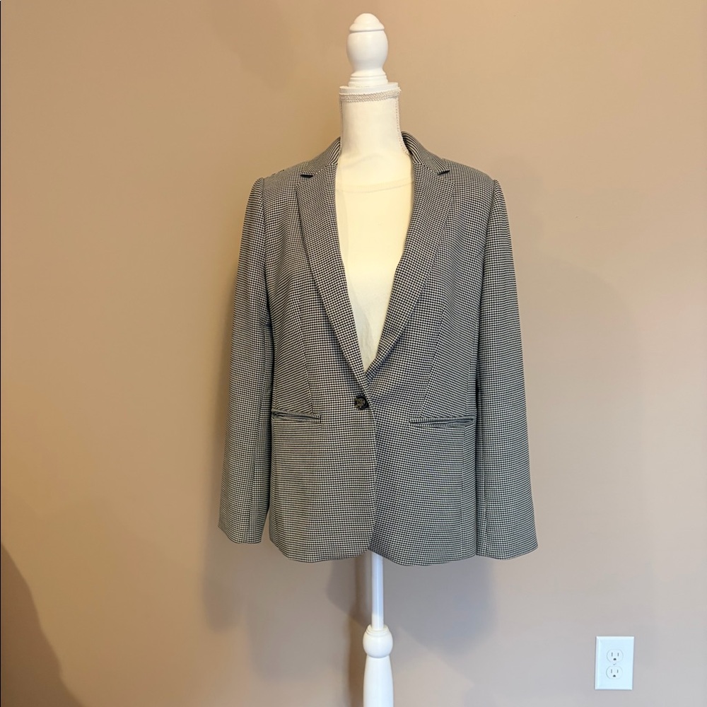Black and Cream Houndstooth Blazer